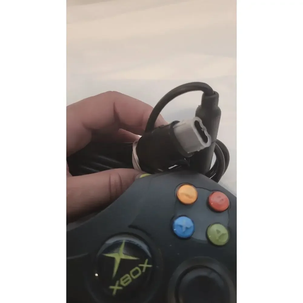 OEM Original Xbox Controller S Black Wired Gamepad w/ Breakaway Cable Tested...